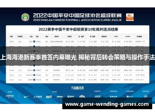 上海海港新赛季首签内幕曝光 揭秘背后转会策略与操作手法