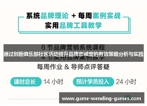 通过创新俱乐部社区活动提升品牌忠诚度的有效策略分析与实践